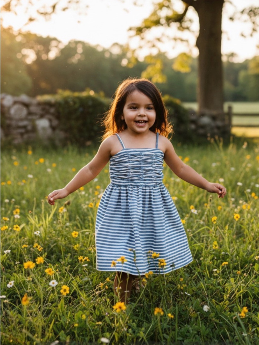Ralph Lauren | Blue and White Striped Sundress | 3T